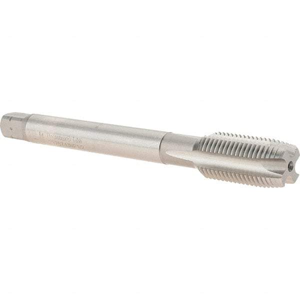 Value Collection - 1/2-20 UNF, 4 Flute, Bright Finish, Powdered Metal Spiral Point Tap - Plug Chamfer, Right Hand Thread, 100mm OAL, 23mm Thread Length, 9mm Shank Diam, 3B Class of Fit, Series 23257 - Exact Industrial Supply