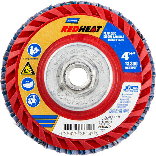 ‎4-1/2″ × 1/4″ × 5/8″ Twinstar Flap Disc Type 27 Flat 40 Grit - Caliber Tooling