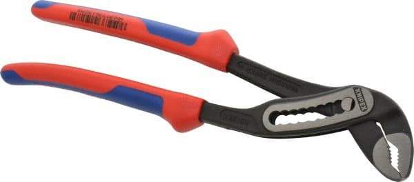 Knipex - 10" OAL, 1" Jaw Length, Adjustable Pliers - Self Gripping Jaw, Standard Head, Comfort Grip Handles - Caliber Tooling