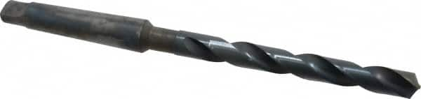 Cleveland - 17/32", 2MT 118° Point High Speed Steel Taper Shank Drill Bit - Oxide Finish, 4-5/8" Flute Length, 8-1/2" OAL, Spiral Flute, Series 2410 - Caliber Tooling