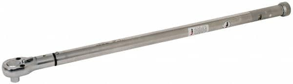 Value Collection - 3/4" Drive Micrometer Type Ratchet Head Torque Wrench - 90 Ft/Lb to 300 Ft/Lb Torque, 31" OAL, 1-1/2 Ft/Lb Graduation - Caliber Tooling