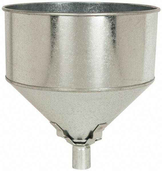 Plews - 8 Qt Capacity Steel Funnel - 9-1/2" Mouth OD, 1" Tip OD, Straight Spout - Caliber Tooling