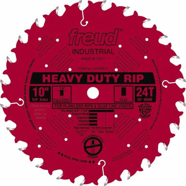 Freud - 10" Diam, 5/8" Arbor Hole Diam, 24 Tooth Wet & Dry Cut Saw Blade - Carbide-Tipped, Standard Round Arbor - Caliber Tooling