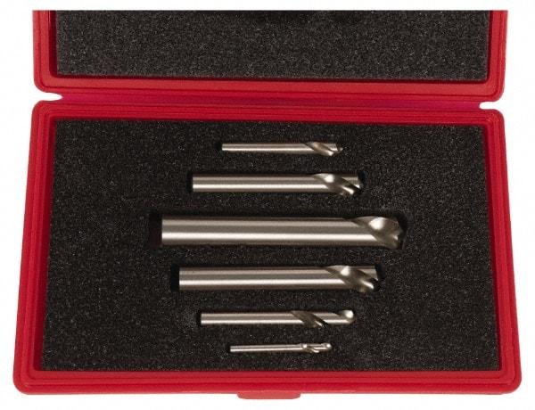 Cleveland - 1/4 to 1 Inch Body Diameter, 120° Point Angle, Spotting Drill Set - Bright Finish, High Speed Steel, Includes Six Spotting Drills - Caliber Tooling