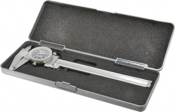 Fowler - 0" to 6" Range, 0.001" Graduation, 0.1" per Revolution, Dial Caliper - Black Face, 1.6" Jaw Length, Accurate to 0.0010" - Caliber Tooling