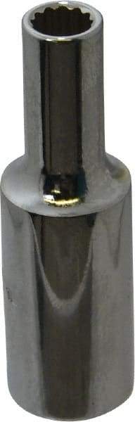 Proto - 1/4", 3/8" Drive, Deep Hand Socket - 12 Points, 2-1/8" OAL, Chrome Finish - Caliber Tooling