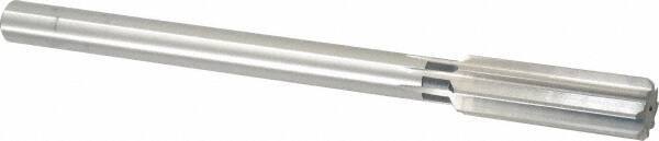 Cleveland - 27/32" High Speed Steel 8 Flute Chucking Reamer - Straight Flute, Straight Shank, 2-1/2" Flute Length, 9-1/2" OAL - Caliber Tooling