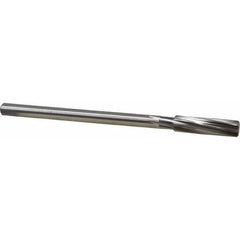 Chucking Reamer: 9/16″ Dia, 8″ OAL, 2″ Flute Length, Straight Shank, High Speed Steel 8 Flute, RH