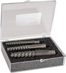 Cleveland - 3 Piece Spiral Flute Screw Extractor Set - Screw Range 25/32 to 1-7/8" - Caliber Tooling