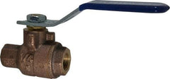 NIBCO - 1/4" Pipe, Full Port, Bronze Standard Ball Valve - 2 Piece, Inline - One Way Flow, FNPT x FNPT Ends, Lever Handle, 600 WOG, 150 WSP - Caliber Tooling