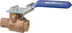 NIBCO - 1/4" Pipe, Full Port, Bronze Standard Ball Valve - 2 Piece, Inline - One Way Flow, FNPT x FNPT Ends, Locking Lever Handle, 600 WOG, 150 WSP - Caliber Tooling