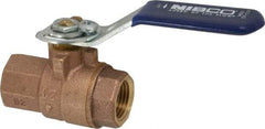 NIBCO - 1/2" Pipe, Full Port, Bronze Standard Ball Valve - 2 Piece, Inline - One Way Flow, FNPT x FNPT Ends, Lever with Memory Stop Handle, 600 WOG, 150 WSP - Caliber Tooling