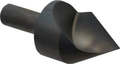 Cleveland - 1-1/4" Head Diam, 1/2" Shank Diam, 1 Flute 60° High Speed Steel Countersink - Oxide Finish, 2-3/4" OAL, Single End, Straight Shank, Right Hand Cut - Caliber Tooling