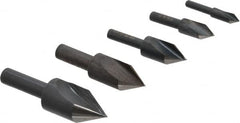 Cleveland - 5 Piece, 1/4 to 3/4" Head Diam, 60° Included Angle, Single End Countersink Set - Caliber Tooling