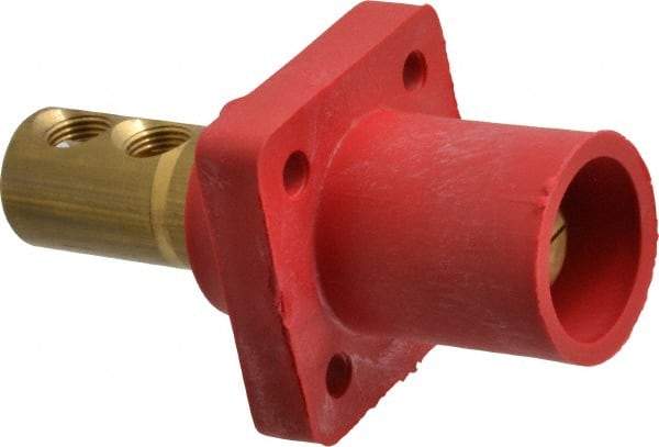 Leviton - 3R NEMA Rated, 600 Volt, 400 Amp, 1/0 to 4/0 AWG, Male, Double Set Screw, Panel Receptacle - 4-1/2 Inch Long, Red - Caliber Tooling