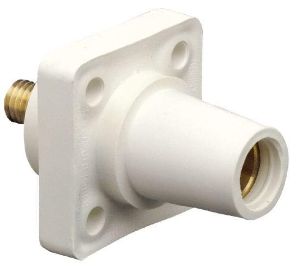 Leviton - 3R NEMA Rated, 600 Volt, 400 Amp, 2 to 4/0 AWG, Female, Threaded Stud, Panel Receptacle - 3.56 Inch Long, White - Caliber Tooling