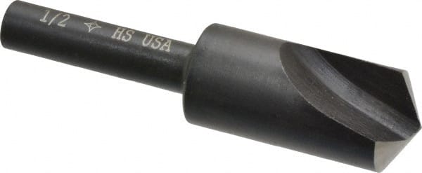 Cleveland - 1/2" Head Diam, 1/4" Shank Diam, 1 Flute 120° High Speed Steel Countersink - Caliber Tooling