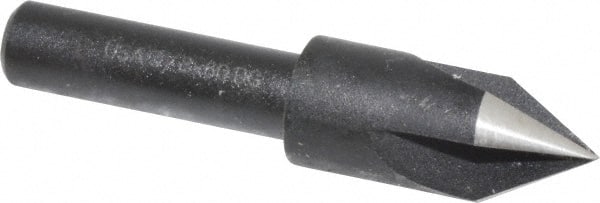 Cleveland - 3/8" Head Diam, 1/4" Shank Diam, 3 Flute 60° High Speed Steel Countersink - Caliber Tooling