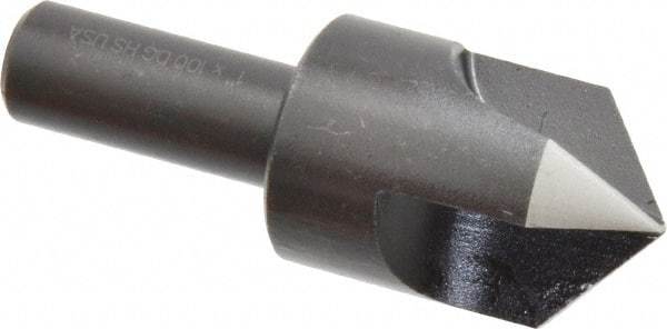 Cleveland - 1" Head Diam, 1/2" Shank Diam, 3 Flute 100° High Speed Steel Countersink - Oxide Finish, 2-3/4" OAL, Single End, Straight Shank, Right Hand Cut - Caliber Tooling