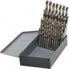 Cleveland - 118° Point, Bright Finish, Vanadium High Speed Steel Jobber Length Drill Bit Set - Caliber Tooling