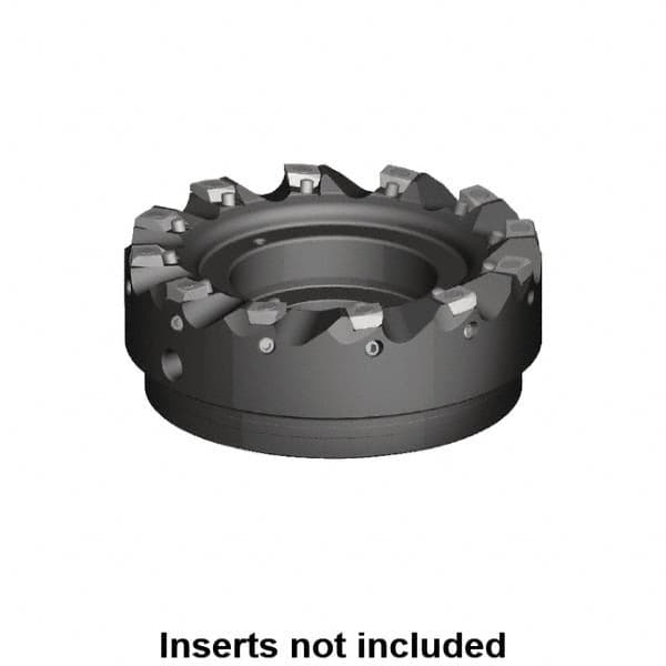 Kennametal - 8 Inserts, 4" Cut Diam, 1-1/4" Arbor Diam, 1.02mm Max Depth of Cut, Indexable Square-Shoulder Face Mill - 0/90° Lead Angle, 1-3/4" High, MDHX 1004.. Insert Compatibility, Series Fix-Perfect - Caliber Tooling