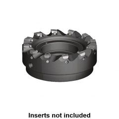 Kennametal - 8 Inserts, 4" Cut Diam, 1-1/4" Arbor Diam, 1.02mm Max Depth of Cut, Indexable Square-Shoulder Face Mill - 0/90° Lead Angle, 1-3/4" High, MDHX 1004.. Insert Compatibility, Series Fix-Perfect - Caliber Tooling