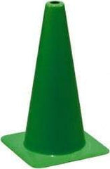 PRO-SAFE - 18" High, Lime Rigid Traffic Cone - 12" Base Width, 3 Lb, PVC - Caliber Tooling