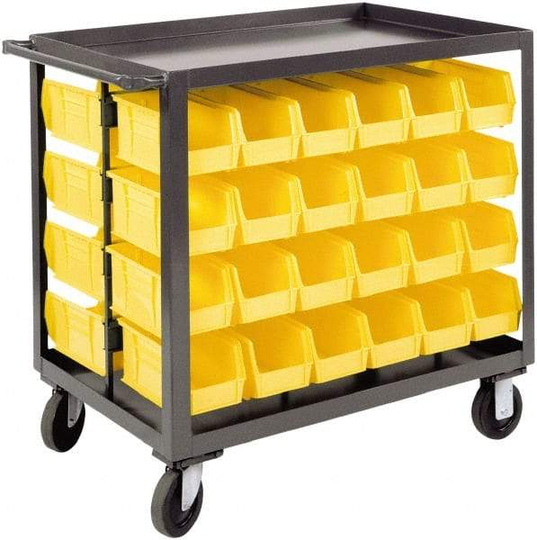 Durham - 1,200 Lb Capacity, 24" Wide x 36" Long x 36-1/8" High Service Cart - 2 Shelf, Steel, 2 Rigid/2 Swivel Casters - Caliber Tooling