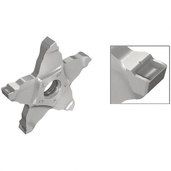 Iscar - 34L200C06PENTA C Grade IC908, 2mm Cutting Width Carbide Grooving Insert - Left Hand, 0.1mm Corner Radius, TiAlN Finish - Caliber Tooling