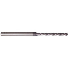 Micro Drill Bit: 0.065″ Dia, 135 °, Solid Carbide TiAlN Finish, RH Cut, Spiral Flute, Straight-Cylindrical Shank, Series 6408