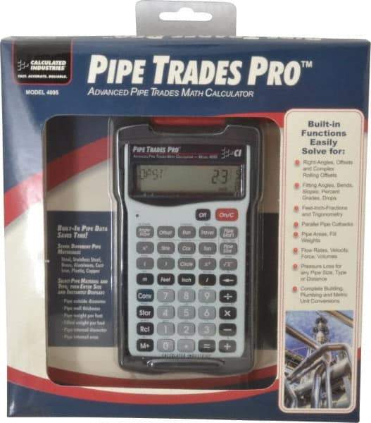 Calculated Industries - 58 Function Pipe Trades Industrial Calculator - 5.6299 Inch Long x 3 Inch Wide - Caliber Tooling