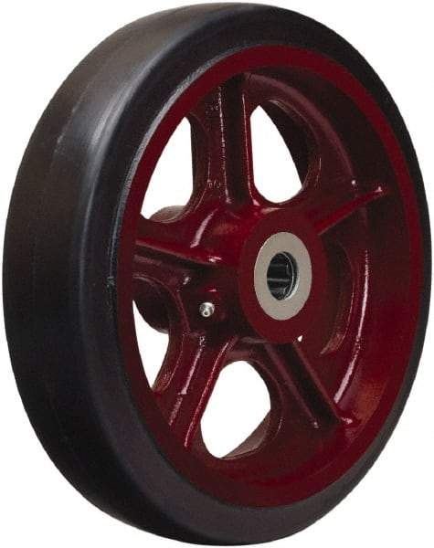 Hamilton - 12 Inch Diameter x 2-1/2 Inch Wide, Rubber on Cast Iron Caster Wheel - 900 Lb. Capacity, 3-1/4 Inch Hub Length, 1-1/4 Inch Axle Diameter, Straight Roller Bearing - Caliber Tooling