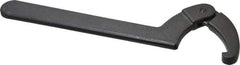 Proto - 4-1/2" to 6-1/4" Capacity, Black Oxide Finish, Adjustable Hook Spanner Wrench - 12-1/8" OAL, 1/4" Hook Pin Height - Caliber Tooling