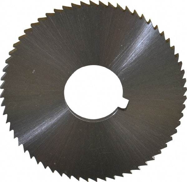 Controx - 2" Diam x 1/8" Blade Thickness x 5/8" Arbor Hole Diam, 64 Tooth Slitting and Slotting Saw - Arbor Connection, Right Hand, Uncoated, Cobalt, Concave Ground, Contains Keyway - Caliber Tooling