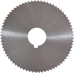 Controx - 2-1/2" Diam x 0.0938" Blade Thickness x 5/8" Arbor Hole Diam, 72 Tooth Slitting and Slotting Saw - Arbor Connection, Right Hand, Uncoated, Cobalt, Concave Ground, Contains Keyway - Caliber Tooling