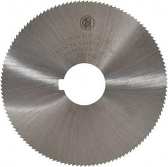 Controx - 4" Diam x 0.04" Blade Thickness x 1" Arbor Hole Diam, 128 Tooth Slitting and Slotting Saw - Arbor Connection, Right Hand, Uncoated, Cobalt, Concave Ground, Contains Keyway - Caliber Tooling