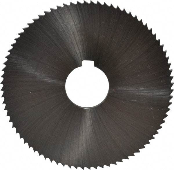 Controx - 4" Diam x 1/8" Blade Thickness x 1" Arbor Hole Diam, 80 Tooth Slitting and Slotting Saw - Arbor Connection, Right Hand, Uncoated, Cobalt, Concave Ground, Contains Keyway - Caliber Tooling