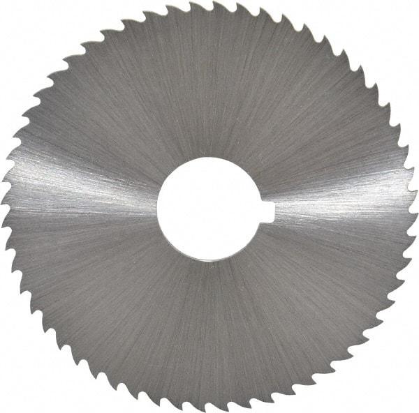 Controx - 2-1/2" Diam x 0.04" Blade Thickness x 5/8" Arbor Hole Diam, 56 Tooth Slitting and Slotting Saw - Arbor Connection, Right Hand, Uncoated, Cobalt, 15° Rake, Concave Ground, Contains Keyway - Caliber Tooling