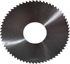 Controx - 3" Diam x 0.025" Blade Thickness x 1" Arbor Hole Diam, 64 Tooth Slitting & Slotting Saw - Arbor Connection, Right Hand, Uncoated, M2 High Speed Steel, 15° Rake, Concave Ground - Caliber Tooling