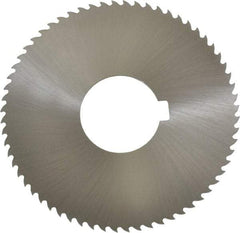 Controx - 3" Diam x 0.0469" Blade Thickness x 1" Arbor Hole Diam, 64 Tooth Slitting and Slotting Saw - Arbor Connection, Right Hand, Uncoated, Cobalt, 15° Rake, Concave Ground, Contains Keyway - Caliber Tooling