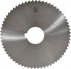 Controx - 4" Diam x 0.0313" Blade Thickness x 1" Arbor Hole Diam, 64 Tooth Slitting and Slotting Saw - Arbor Connection, Right Hand, Uncoated, Cobalt, 15° Rake, Concave Ground - Caliber Tooling