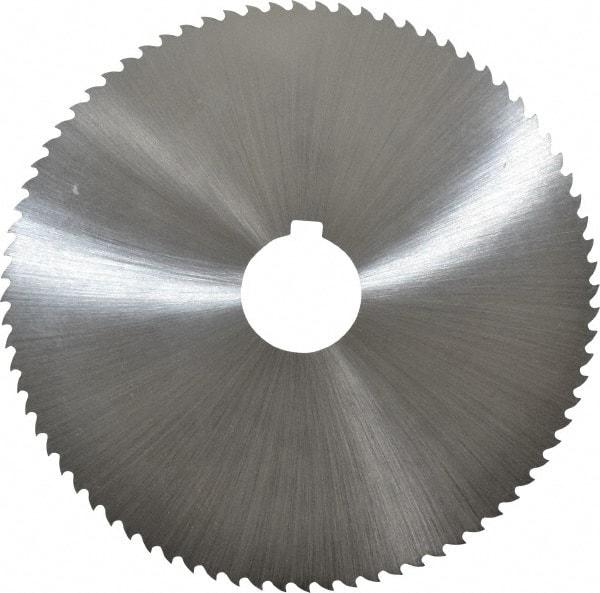 Controx - 5" Diam x 0.0313" Blade Thickness x 1" Arbor Hole Diam, 80 Tooth Slitting and Slotting Saw - Arbor Connection, Right Hand, Uncoated, Cobalt, 15° Rake, Concave Ground - Caliber Tooling