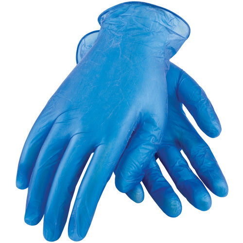 64-V77B/S Disposable Gloves - Ambi-Dex Disposable HD Vinyl - Blue 5 mil - Powdered - Industrial Grade - Exact Industrial Supply