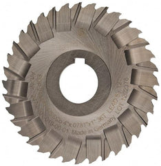 Controx - 4" Blade Diam x x 0.0781" Blade Thickness, 1" Hole, 36 Teeth, Cobalt Side Chip Saw - Staggered Tooth, Arbor Connection, Right Hand Cut, Uncoated, with Keyway - Caliber Tooling