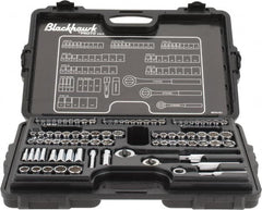 Blackhawk by Proto - 82 Piece 1/4" & 3/8" Drive Deep Well Socket Set - 6, 12 Points, 5/32" to 13/16" (4mm to 19mm) Range, Inch/Metric Measurement Standard - Caliber Tooling