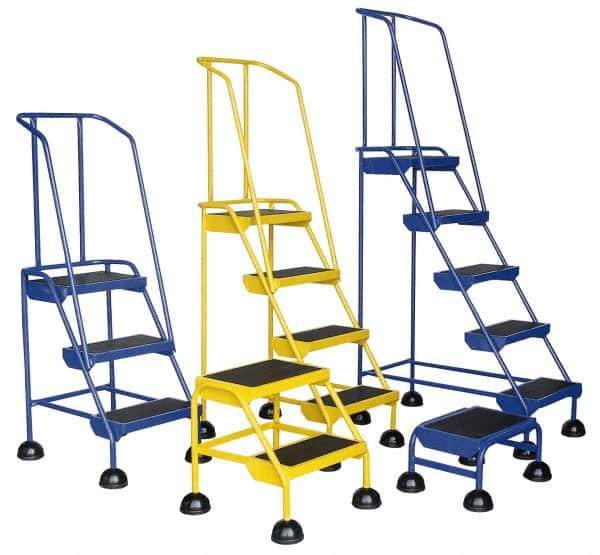 Vestil - 66" 4 Step Ladder - 300 Lb Capacity, 38-1/2" Platform Height, 20" Base Width x 35" Base Depth, Rubber Matted - Caliber Tooling