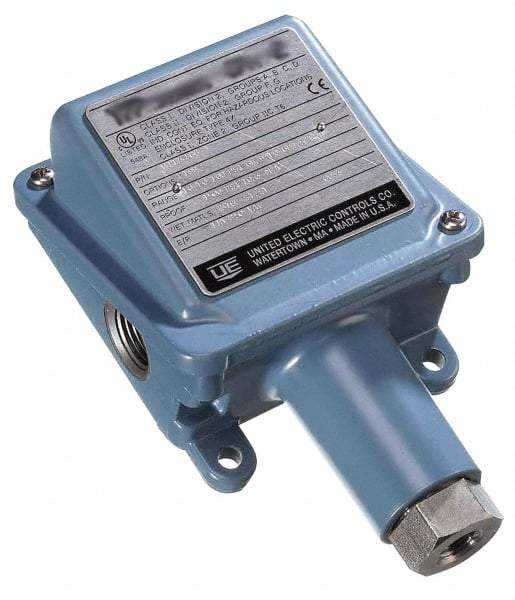 United Electric Controls - 10 to 250 psi Adjustable Range, 50 Max psi, General Purpose Diaphragm - 1/2 NPTF - Caliber Tooling