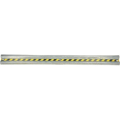 Vestil - 12' Long x 12" High, Gray with Black & Yellow Caution Tape Steel Straight Heavy Duty Guard Rail - 3 Rails Accommodated, 3-1/4" Deep, 83 Lb - Caliber Tooling