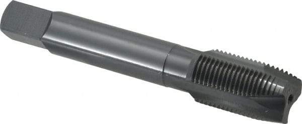 OSG - 3/4-16 UNF, 3 Flute, Oxide Finish, Vanadium High Speed Steel Spiral Point Tap - Plug Chamfer, Right Hand Thread, 4-1/4" OAL, 2" Thread Length, 0.59" Shank Diam, 2B Class of Fit, Series 280 - Exact Industrial Supply