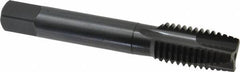 OSG - M18x2.50 Metric Coarse, 3 Flute, Oxide Finish, Vanadium High Speed Steel Spiral Point Tap - Plug Chamfer, Right Hand Thread, 4-1/32" OAL, 1-13/16" Thread Length, 0.542" Shank Diam, Series 289 - Exact Industrial Supply